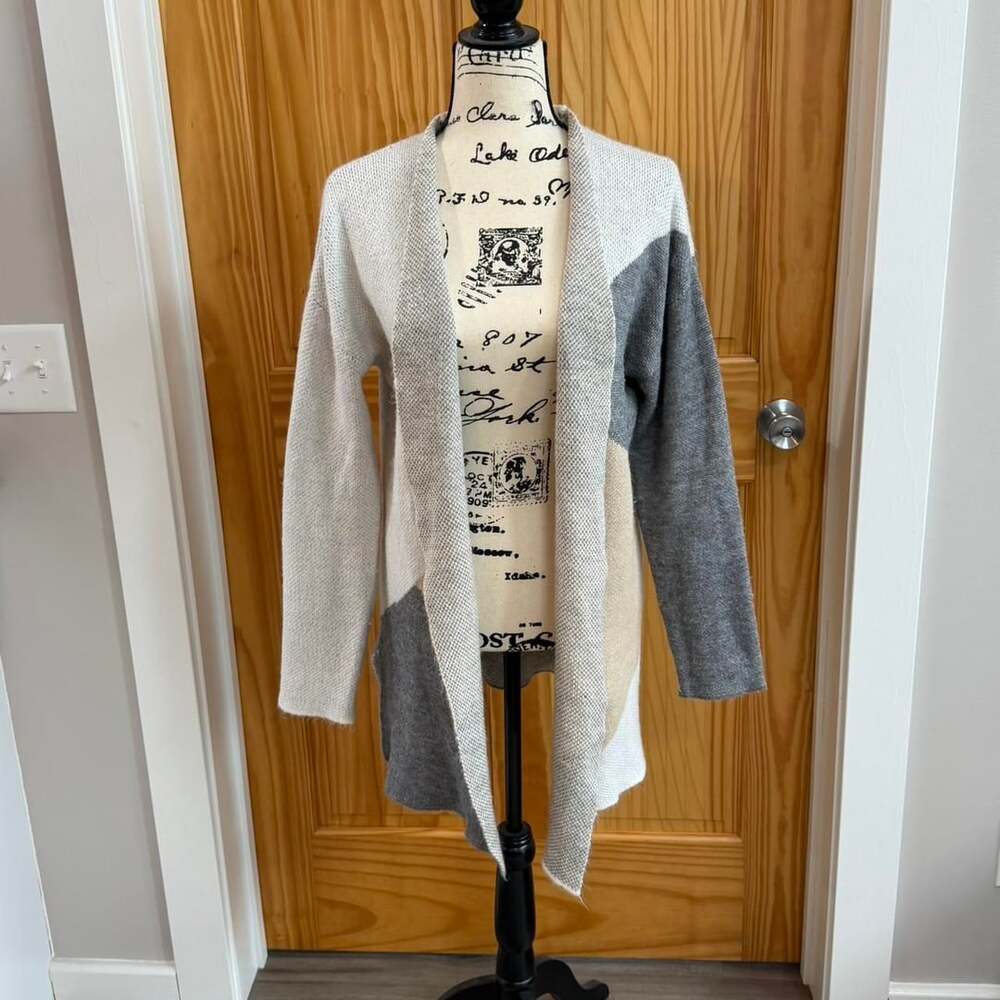 Kathy Ireland Colorblock Open Front Cardigan Sweater